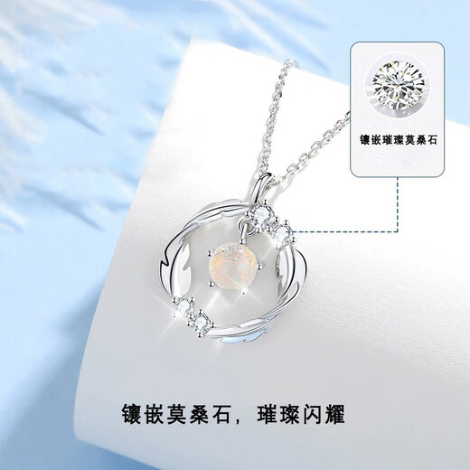 EothPT950 Platinum Möbius Ring Necklace Women's Clavicle Chain Platinum Pendant Valentine's Day Birthday Gift for Girlfriend PT950 Platinum Necklace + Certificate