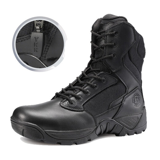 DRUNROCKS tactical boots outdoor anti-slip anti-wear-resistant Jun Locke tactical boots comfortable breathable side zipper quick take off D14099 black 42