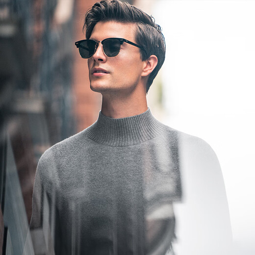 
Mr. Cloth half-high neck thickened pullover cashmere sweater men's 2025 spring and autumn solid color comfortable sweater BT11680 Volcanic ash L (175)
