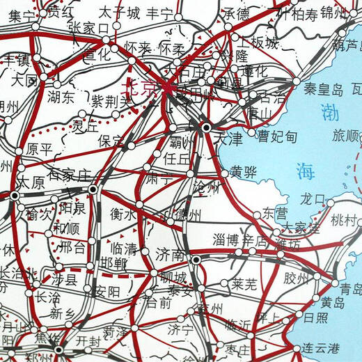 中国中长期铁路网规划图 约1.1X0.8米 普铁高铁骨干铁路地图  中国铁道出版社新版