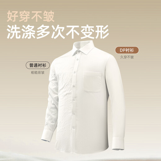 雅戈尔（YOUNGOR）长袖衬衫男素色DP免烫衬衫全棉面料舒适透气抗皱易打理新品 浅蓝色 42 （180/100A）
