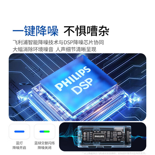 Philips (PHILIPS) National Subsidy Lavalier Microphone Live Vlog Short Video Equipment Outdoor Short Video In-line Mobile Phone Computer Wireless Radio Microphone One Drag One + Charging Box