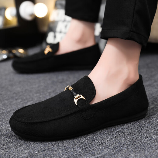 Dadongwei DADONGWEI brand Doudou shoes men's 2025 new breathable cloth shoes one-foot lazy shoes Korean style suede soft sole driving shoes D753 khaki upgraded version 39