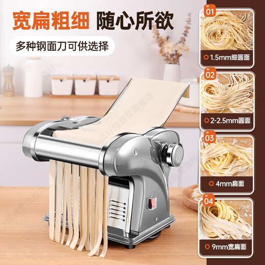 BaihaoJia Electric Noodle Press Máquina de fideos para el hogar Máquina de salteamiento completamente automático Multifunción Wonton Skin Taquilización de la piel y la máquina de rollitos de fideos Manitura pequeña Máquina de corte de fideos de artefactos Corte de fideos Comerciales de acero de acero inoxidable de acero inoxidable