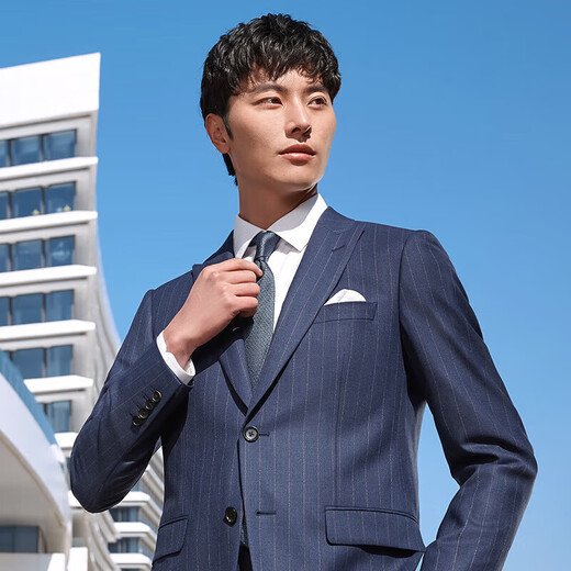 Angel Bird Men's Suit (Single Top) Business Commuting Two-Button Wool Suit KEBB231010U Blue 50A