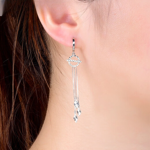 Jincaifu Pt950 platinum earrings for women platinum earrings earrings earrings Pt999 pure gold platinum small ear wire jewelry platinum ear wire pair about 4.2g