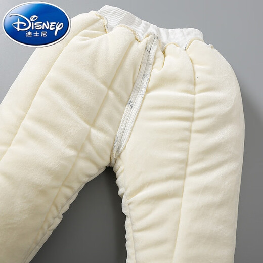 Disney baby winter new children's two-piece down jacket girls winter clothing cartoon baby plus velvet thick warm jacket D glossy cotton suit doll bear white 90