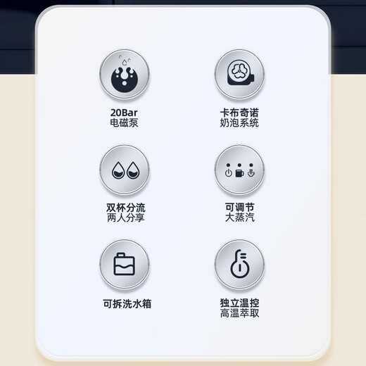 高泰高泰CM6628意式半自动咖啡机家用小型蒸汽式打奶泡高压萃取煮浓缩 子夜黑