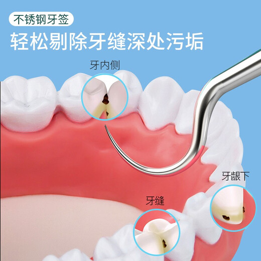铂呐苓 牙结石神器 洁牙器牙齿科工具家用剔牙神器口腔护理清牙齿科牙 洁牙工具【五件套】