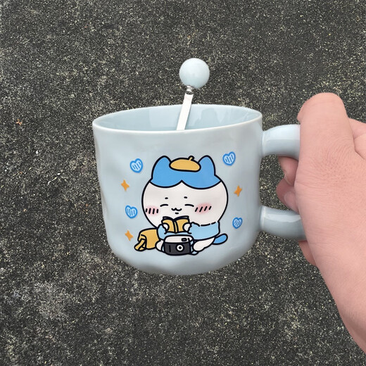 Zhewei Chiikawa Usaki Bester Freund und Freundin Schwester Hochtropfes Geburtstagsgeschenk SN4877 Jiyi essen Lollipop 420 ml Tasse + Milchballlöffel + Cover + Schaumstoffboxverpackung