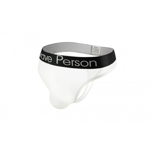 ROSELEX confidential delivery men's sexy underwear sexy fully transparent mesh thong gay gay U convex light blue L