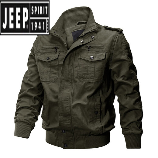 Jeep (Jeep) 2024 Herbst- und Winter-Winter-Plus-Fleece-verdickter Herren-Outdoor-Jacke von Pure Cotton Casual Working Jacket Großgröße Lose Wear-Resistant Top 9903 Khaki M 90-115jin [Jin gleich 0,5 kg] Empfohlen