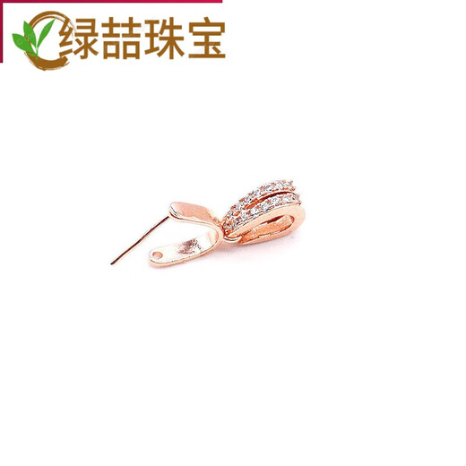 Green 18k gold buckle accessories s925 plated long needle fine needle small pendant jade pendant buckle diy jade pendant necklace gold color (c175 style)