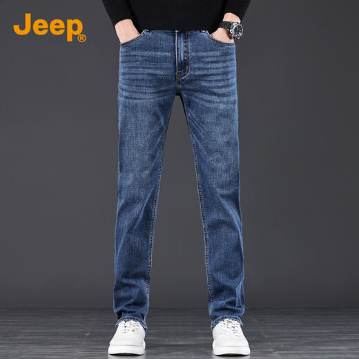 JEEP Jeep High-end Men's Jeans Men's 2025 Autumn and Winter New Korean Style Slim Pints ​​Straight Long Pants Men's