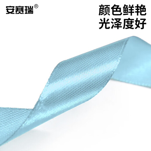 安赛瑞 丝带 礼品盒装饰缎带 包装捆扎绳 天蓝1卷 2cm×100码 2A01338