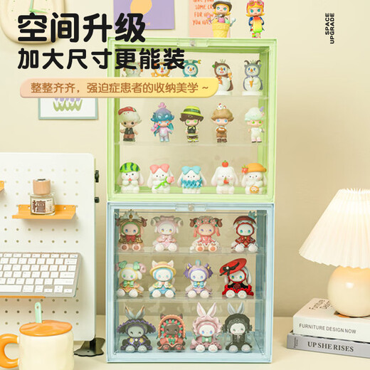 GOTO blind box display storage box LABUBU acrylic LABUBU storage transparent blind box dust-proof storage box display stand Taoyao powder 1 pack (including 2 partitions) without lights