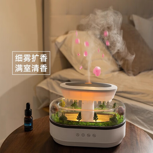 South Sandwich Aromatherapy Machine Automatic Scent Sprayer White Noise Humidifier Desktop Micro Landscape Home Bedroom Silent Colorful Ambience Light Large Fog White Noise Aromatherapy Humidifier Simulated Raindrops + Micro Landscape Silent + Z3 Bottle Essence