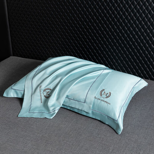 Yalu washed ice silk pillow, five-star hotel cervical pillow for adult sleeping, household single and double pillow cores, one pair, pillow core + pillowcase, lilac orchid M 48*74cm, one pack