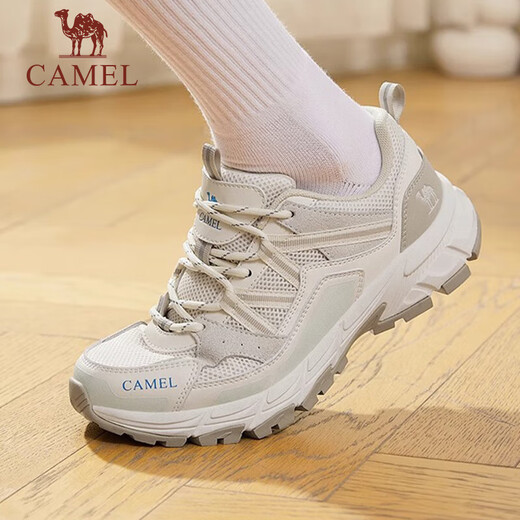 Camel hiking shoes men's non-slip water-splashing outdoor hiking shoes sports shoes for women 7029, milky white, women 40