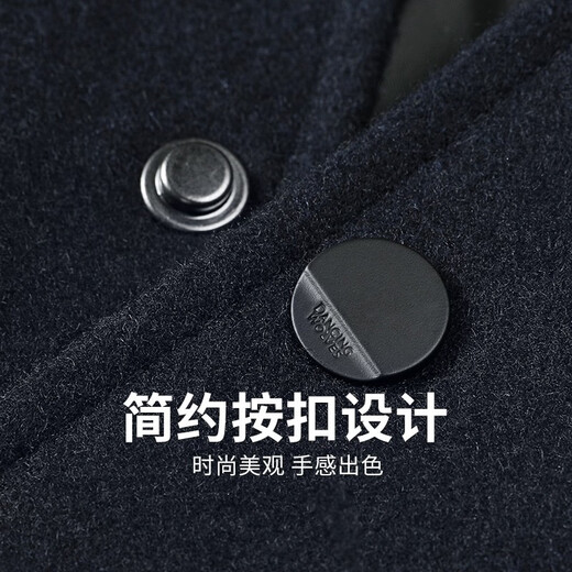 Dances with Wolves Lined Wool Jacket Men's 2025 Autumn and Winter Men's Outerwear Gold Embroidered Baseball Uniform Men's 13E Dark Blue-1372 S (165)