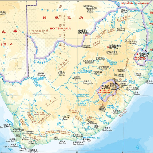 南非地图册 中外文对照 地图上的南非 地理、历史、主要城市、旅游资源，足不出户，走遍世界 旅游、出行规划工具书