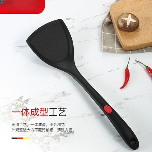 硅胶锅铲耐高温不粘锅厨房炒菜铲子套装厨具漏勺炒铲锅铲 CK9793大号硅胶锅铲(红色)