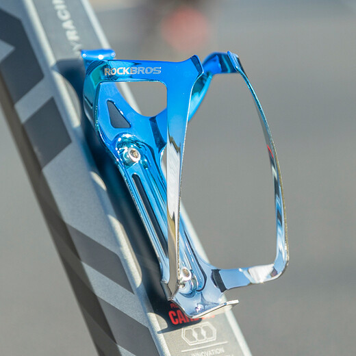 ROCKBROS Bicycle Water Bottle Rack Aluminum Cycling Water Cup Rack Gradient Colorful Road Bike Mountain Bike Bottle Rack RKL02BS-Black Silver