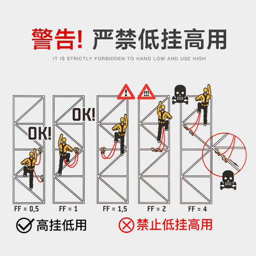 Jingte Jingcang Suda five-point safety belt 2 meters (double large hook with buffer bag) safety rope anti-fall safety buckle aerial work safety belt