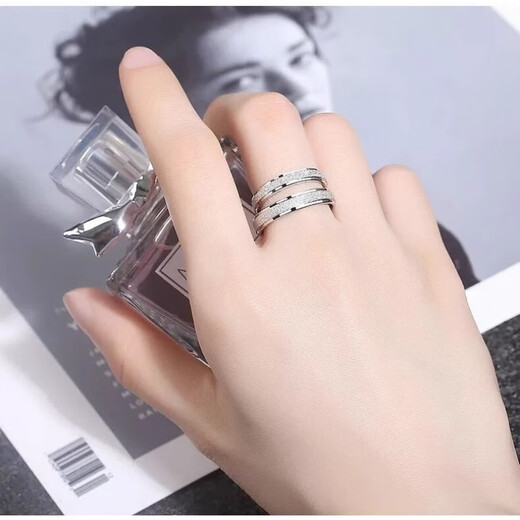DL 1998 Fat Donglai same style PT950 platinum ring plain ring frosted platinum couple ring for men and women frosted love with you for the rest of my life single ring for women