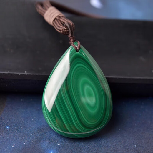 DL 1998 Pangdonglai Quality Malachite Pendant Tianlan One thing one picture Green water drop shape original stone necklace jewelry pendant first G4873