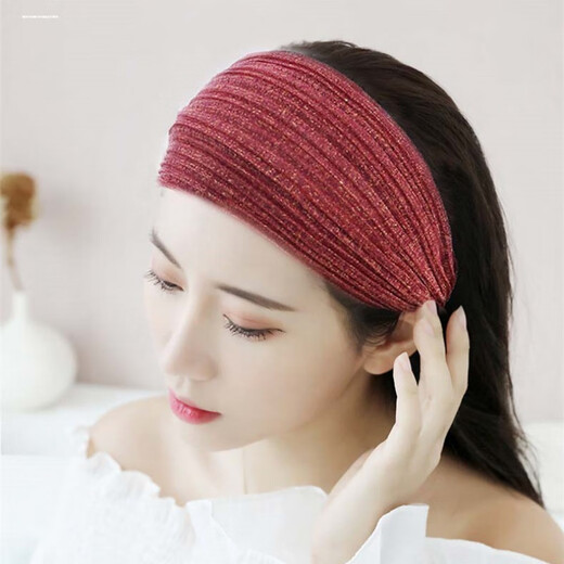 Dai Shilin DSL short hair headband to keep hair in transitional period artifact to keep long hair and keep hair in awkward period for women to cover white hair headgear to cover hairband black crystal gauze headband