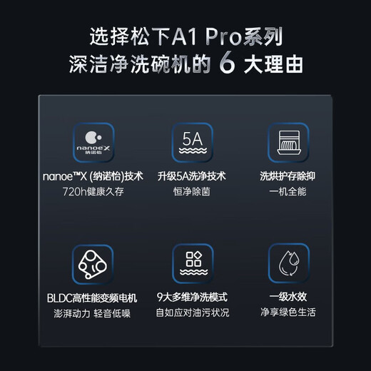 Panasonic (Panasonic) national subsidy built-in dishwasher 15 sets 5A class space capsule Nanoyi 30 days sterilization storage 135 drying NP-W3TW2K6 15 sets + 2 A1Pro series 2K6 black