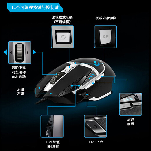 罗技（Logitech）K845机械键盘 G502 SE HERO熊猫版游戏鼠标 有线鼠标 键鼠套装 K845红轴+G502SE