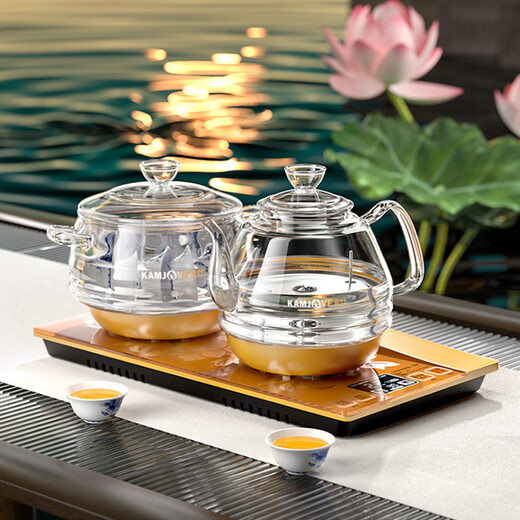 KAMJOVE H9 bottom automatic water supply electric kettle kettle teapot glass electric tea stove kettle tea table tea set H9 (20*37cm) 800ml