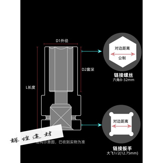 铸喜卫电动扳手套筒头全套加长内六角手电钻风炮8-34mm风批套筒工具套装 1278mm