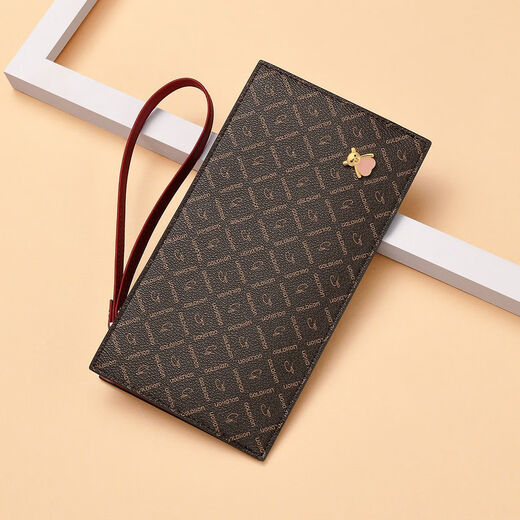 Jinlilai 2024 Nuevo bolso femenino lindo oso pequeño embrague billetera de mujer impresa bolso rojo