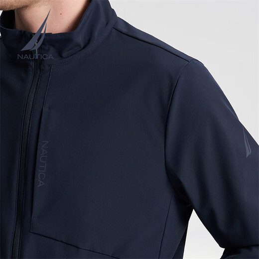 NAUTICA shopping mall same style men's spring and summer new soft shell velvet anti-splash standing collar jacket for men JO4314 Navy 4NV L