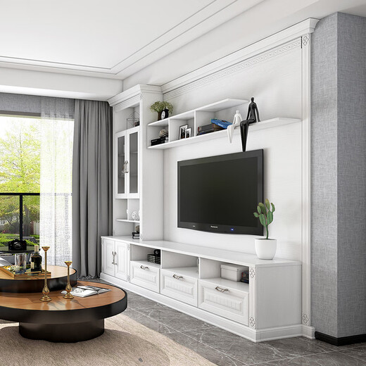 Sofia whole house custom TV cabinet coffee table combination simple living room multi-functional TV cabinet side cabinet European style floor cabinet custom earnest money