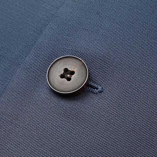 Qi brand suit suit men's spring and summer new stand-up collar shoulder pad suit tunic suit wool suit 1070 127C71070-grey blue 46 (170)