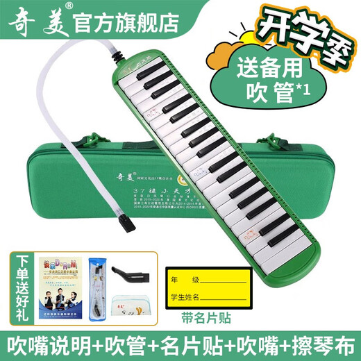 
Qimei Organ 37/32 Key Children Primary School Student Organ Classroom Teaching Professional Play Organ 37 Key Little Genius - Green (EVA Box)