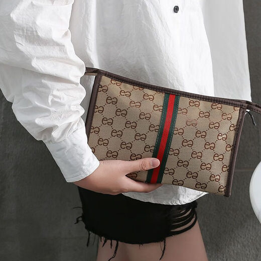 Travel makeup storage bag, portable toiletry bag, waterproof business trip, change, keys, small items, mini storage bag, Khaki - medium - size 22*13cm