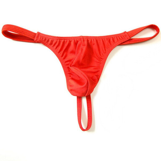 Men's super sexy underwear exposed hips men's thongs thin trousers elastic tight low waist thin belt T-trousers U convex bag sexy underwear alternative sexy SM erotic blue XXL