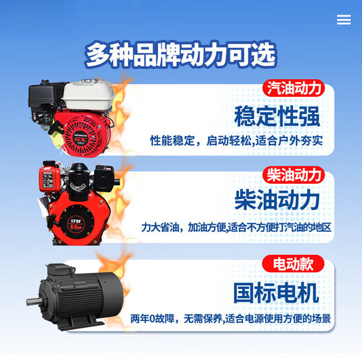 BEYZK电动汽油柴油振动平板夯路面夯土机夯实机震动平板夯打夯机打地机 3890型铸钢汽油款-百力通动