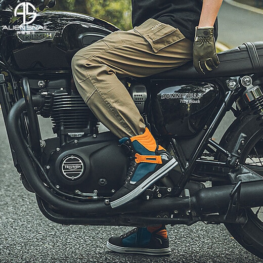 Alien Snail Motorcycle Riding Shoes for Men All Seasons Non-Slip Breathable Commuting Motorcyclist Boots Motorcycle Casual High Top Shoes for Women Black Brown 42