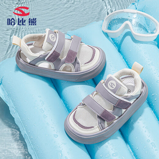 Habi Bear Girls Slippers, летняя полая детская спортивная обувь дышащие мальчики спортивные сандалии.