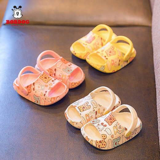 Babudou Kinderschuhe-Peitschpunkte Gabype-Loch-Schuhe Mädchen Jungen Sandalen Säuglinge und Kleinkinder Innenhäuser Anti-Slip Home Beach Schuhe Beige 311-1 20 Innere Länge 15 cm geeignet für Fußlänge 14-14,5 cm
