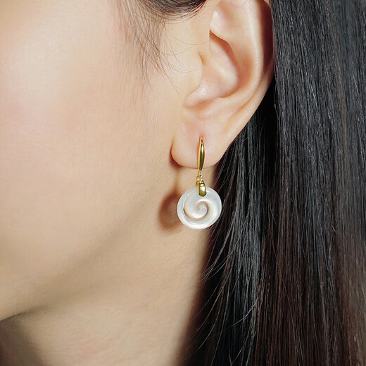 Nectar Shell White Butterfly Sea Wave Swirl Earrings