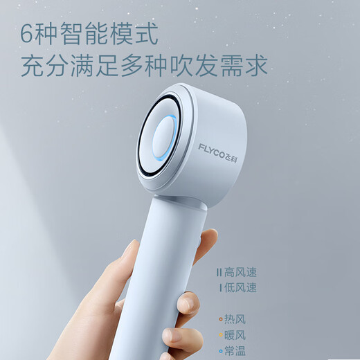 FLYCO high-speed hair dryer, home appliance hair dryer, dormitory negative ion, high wind, quick drying, portable hair dryer, confession of love, holiday gift for male and female friends, free hanger, starry sky gray
