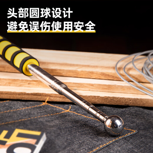 Deli home inspection drum hammer, wall and floor tile inspection telescopic hammer empty drum hammer drum inspection home inspection tool, extension 160cm DL452003