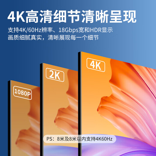 Philips (PHILIPS) HDMI cable version 2.0 4K digital high-definition cable 3 meters 3D video cable engineering grade laptop TV set-top box connected to projection display data cable